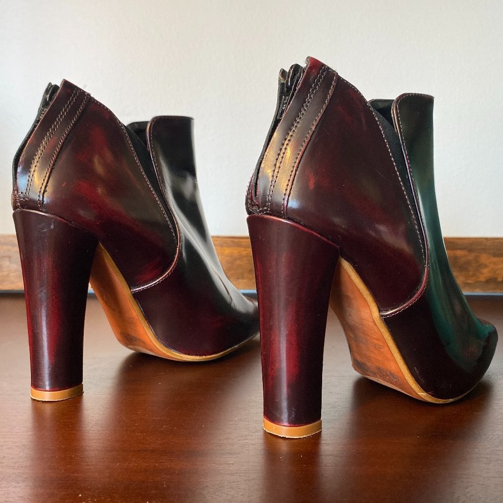 Zara Collection By Basic Distressed Red Heeled Bo… - image 5